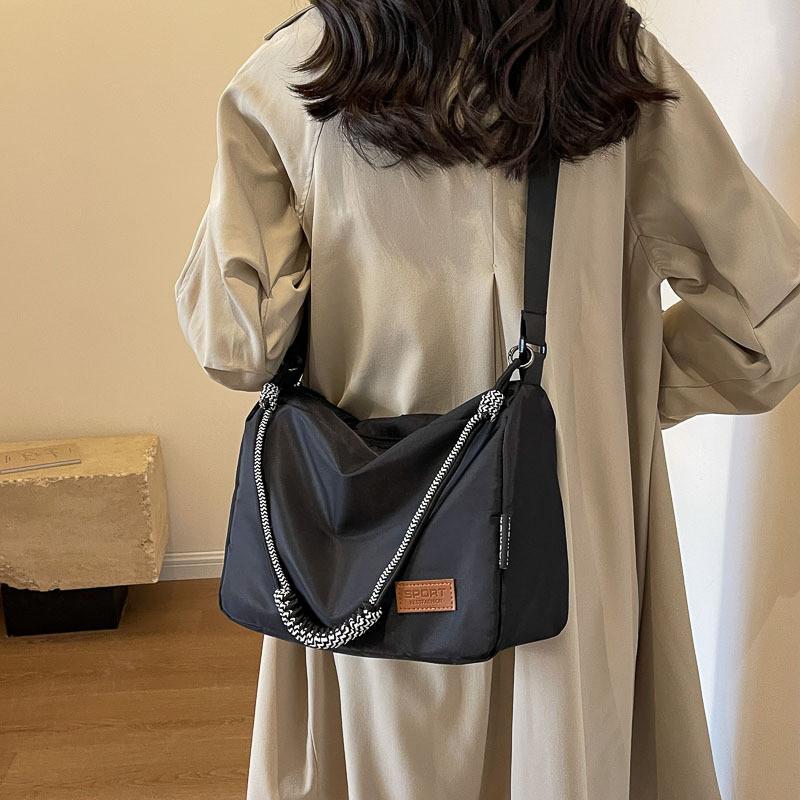 Sac Cabas Chic Décontracté pour Femme Sac à Bandoulière Tendance en Toile Avec Fermeture Éclair