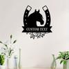 Custom Metal Wall Art Horseshoe Decor Personalized Family Name Sign Home Office Indoor Outdoor