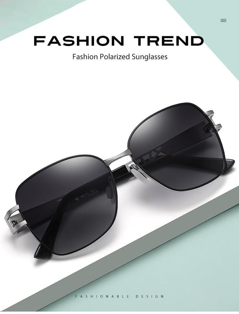 Women's 2022 Fashion Metal Polarized Rhinestone Sunglasses, Large Frame A683