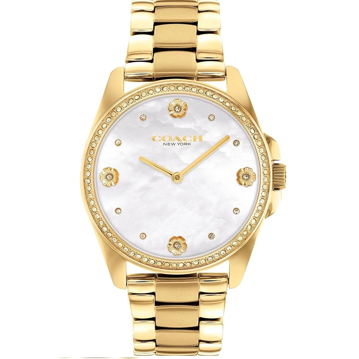 

COACH - Stainless Steel Gold Strap White Dial Men s Quartz Watch CA4109 золотий