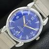 REFURBISHED VINTAGE HAND-WINDING SWISS MENS BLUE COLOR DIAL WATCH A700802-5 R205a-a700802