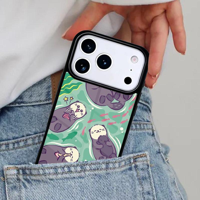 Tier Fischotter Handyhülle für iPhone 16e 15 14 13 12 17 Pro Max Plus Air 17pro Hülle Coque