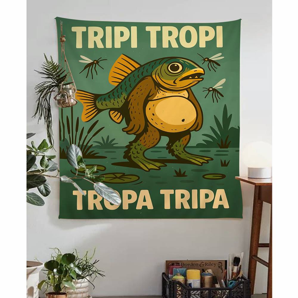 Vintage Trendy Brainrot Comic Hippie Wall Hanging Tapestries Bohemian Wall Tapestries Mandala INS Home Decor