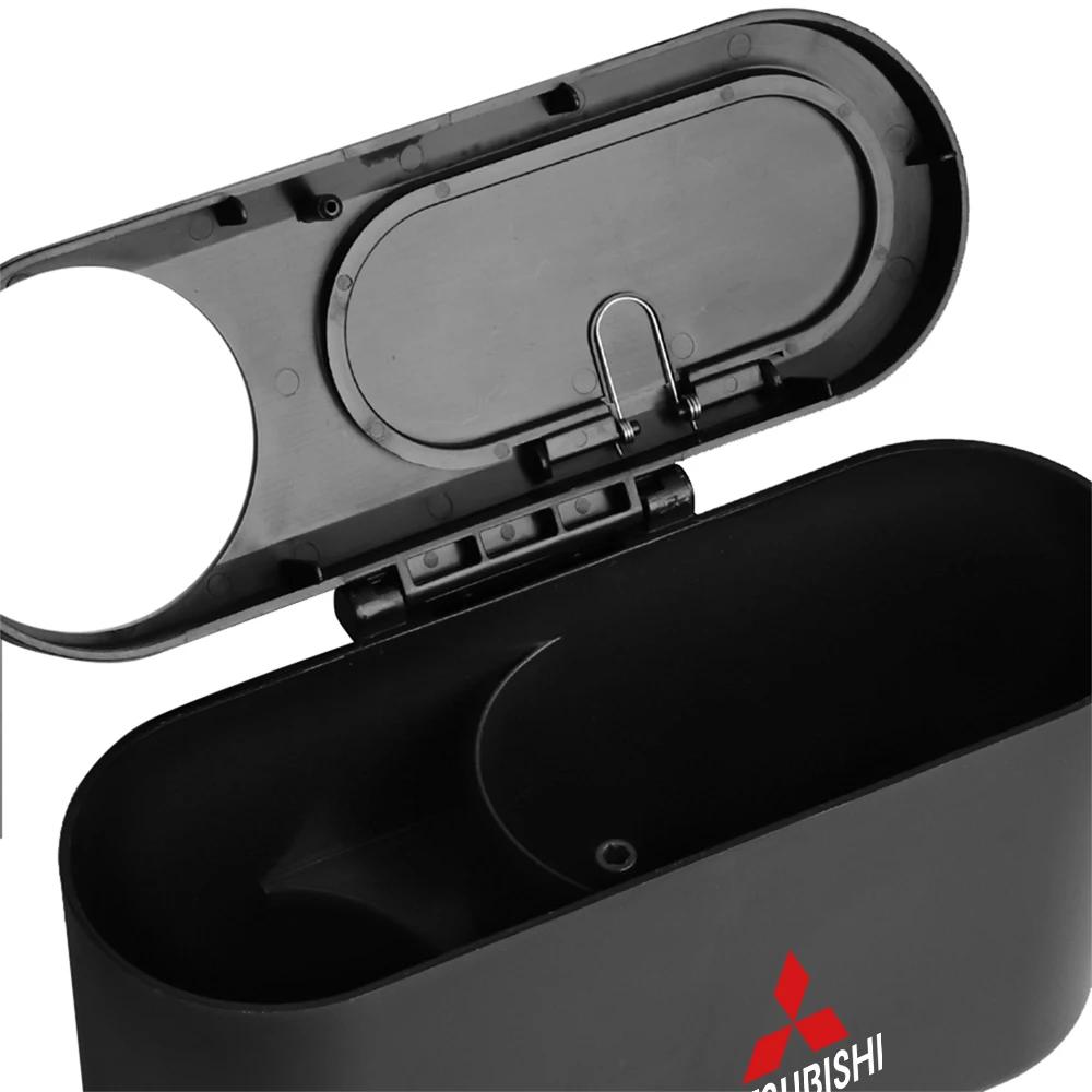 Car Interior Large Capacity Flip Top Trash Can Water Proof Accessories For Mitsubishi ASX I200 Outlander Pajero Eclipse Lancer IR3