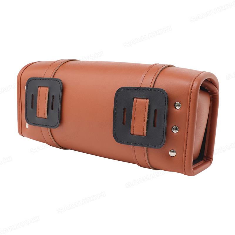 Retro Motorcycle Saddle Bags Black/Brown Leather Motorbike Side Tool Tail Bag PU Luggage Borsello Moto for Harley Universal