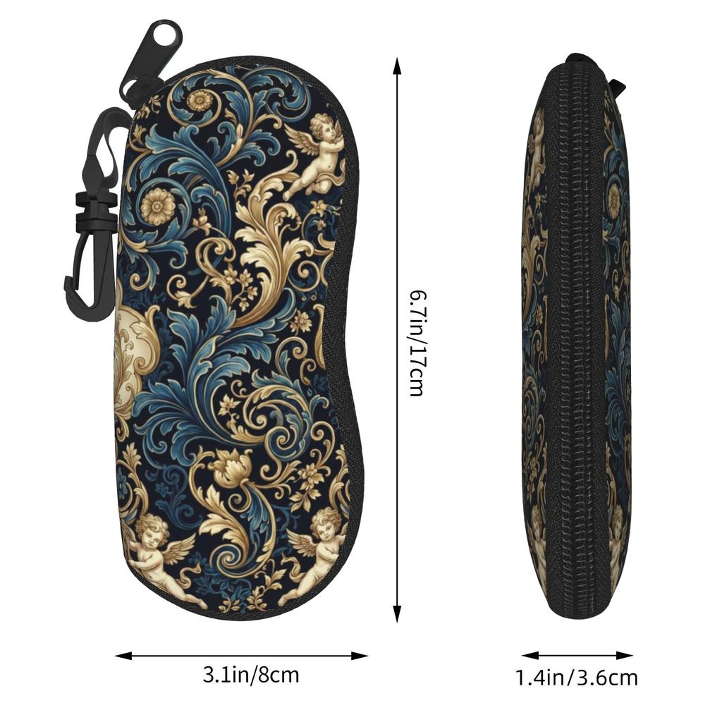 Golden Medallion Baroque Accessories Glasses Case for Girls Protective Zipper Glasses Storage Box Ins Eyewear Container