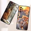 Cute cartoon cat illustration Phone Case For Samsung A73 A72 A71 A55 A54 A53 A52 A51 A13 A22 A16 A15 A12 A14 A26 A07 5G Black