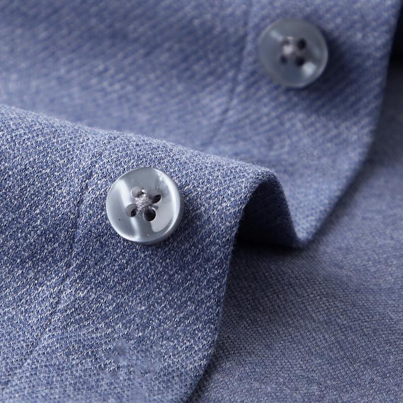 SANSAN Men's Brushed Wool Blend Twill Business Casual Long-Sleeve Shirt