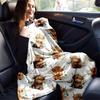1pc Highland Cow Printing Lightweight Flannel Blanket, Comfortable and Warm Blanket, for Camping Sofa Bed and Couch Office, in All Seasons
