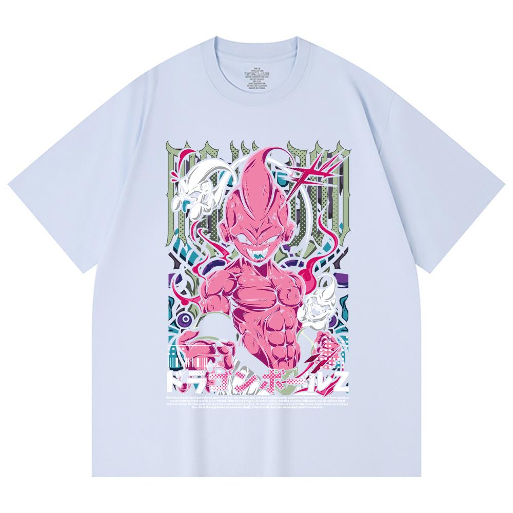 230 Gsm 100% Cotton Dragon Ball V67 Majin Buu Print Unisex Heavy Cotton T Shirt