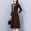 2026 Autumn/Winter Elegant Hepburn Style Slimming Patchwork Mid-Length Dress