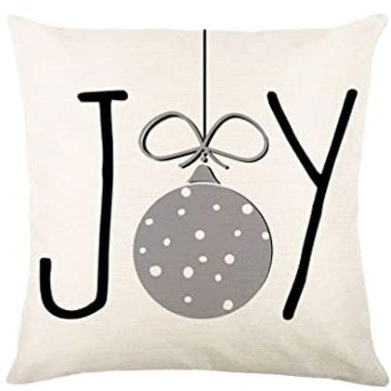 Christmas Pillow Cover Linen Printed Home Sofa Cushion Cover Living Room Bedroom Pillow Cover
