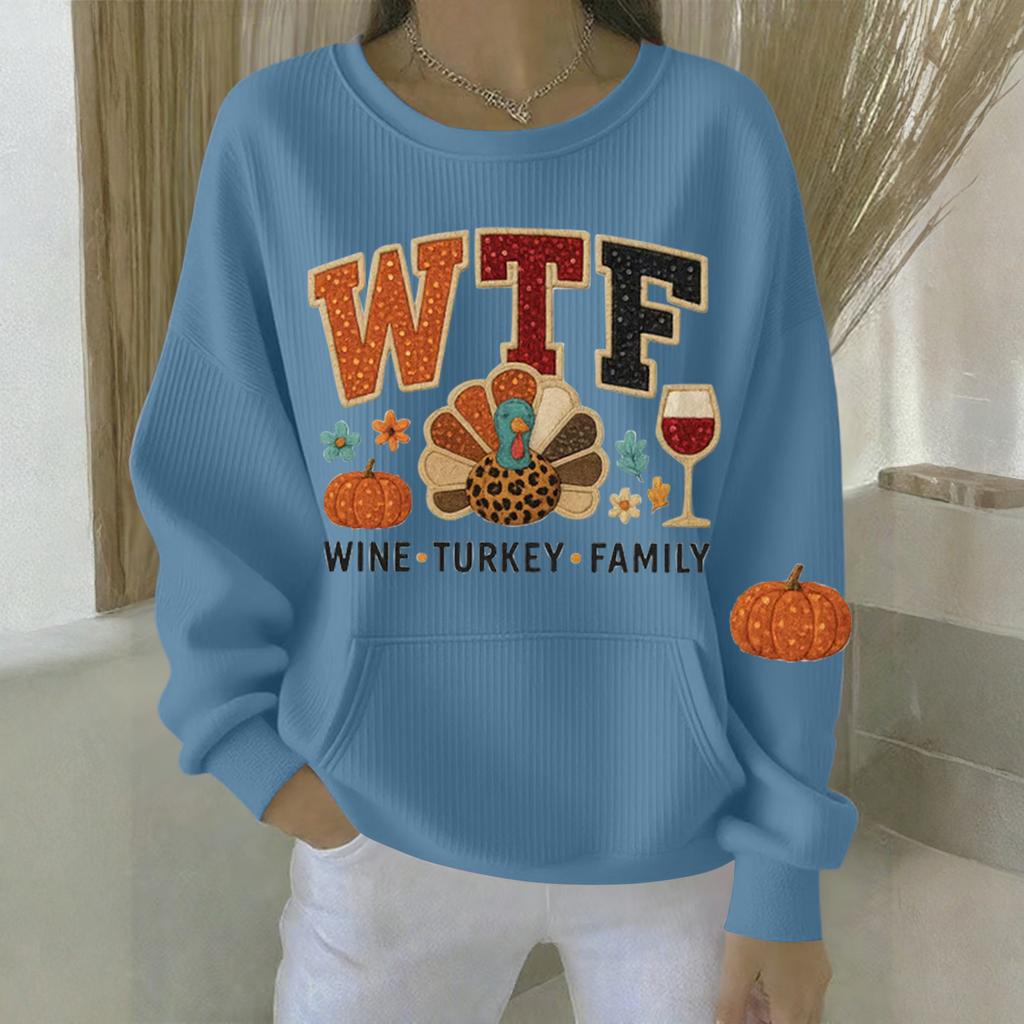 Women's Loose Comfortable Casual And Fashionable Round Neck Christmas Pattern Long Sleeved Sweatshirt