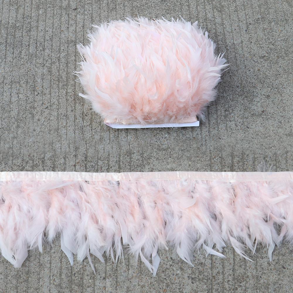 1M 10-15CM Turkey Feather Trim Fringe Blue Marabou Plumas Ribbon for Crafts Sewing  Clothes Wedding Dress Decoration Accessories