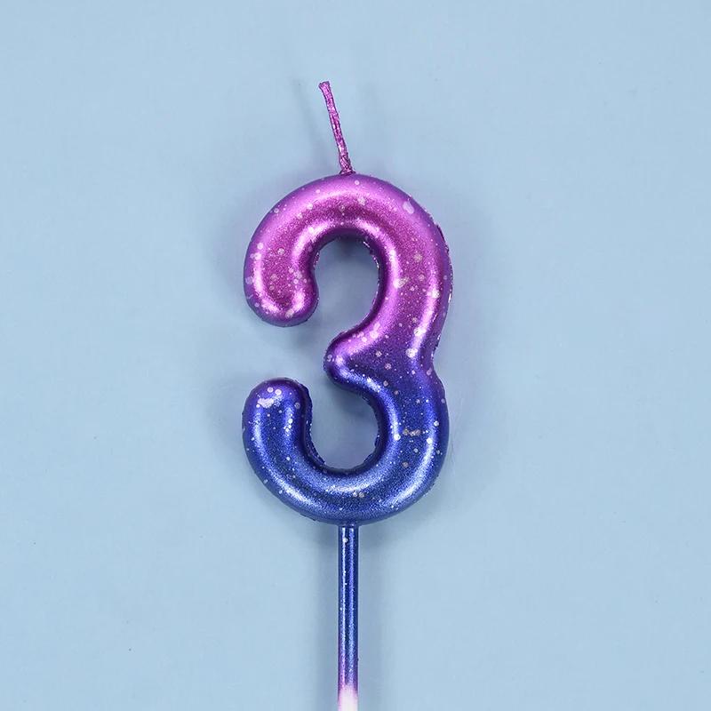 

С Днем Рождения, украшенный торт Interstellar Digital, красочная свеча, детская, нежная, конфетного цвета, с цифрами 0-9, декор для вечеринки