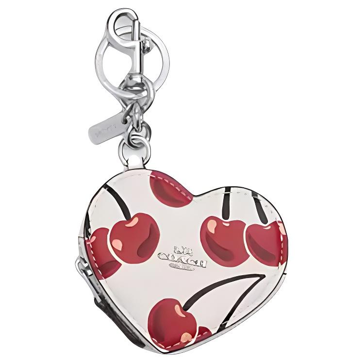 

Новый брелок для сумки COACH из гладкой кожи, мерч для сумки, мини, женский, белый и красный CZ091-SVCAH 22.9*3.8*20.3CM