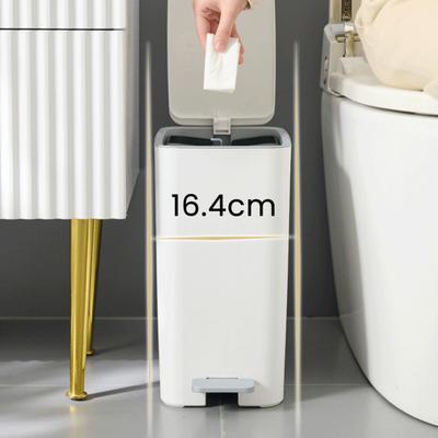 Yousheng Slim Bathroom Trash Can 2 Gal/ 3 Gal Garbage Can with Lid Soft Close Step Pedal Trash Bin Odor Control Waste Bin for Bathroom Bedroom Kitchen