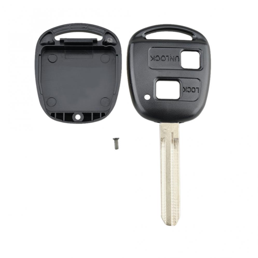 2 Buttons Toy43 Blade Car Remote Key Shell Fit For Toyota With Rubber Button Pad, Serviceable Car Key Housing