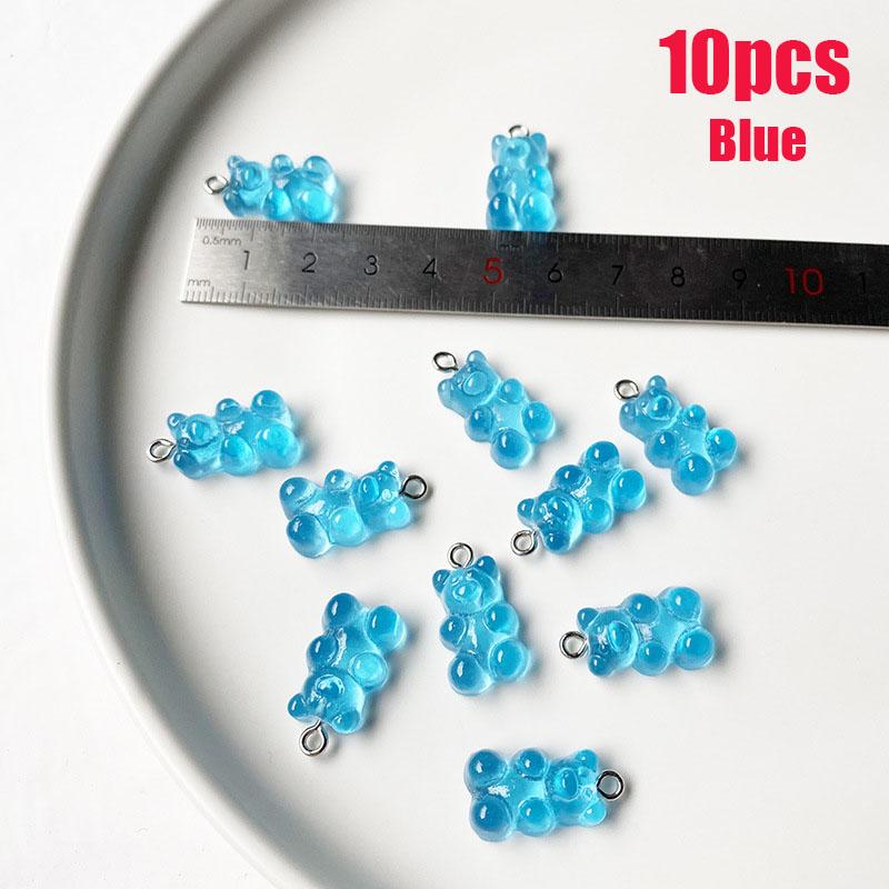 10/50 Stück Bunte Gummibärchen Anhänger Charms für Halskette Armband DIY Ohrringe Schmuck Bären Valentinstagsgeschenk 2,1*1,1cm
