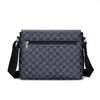 Herren Casual Karierte Umhängetasche, Leder Sportliche Messenger Bag
