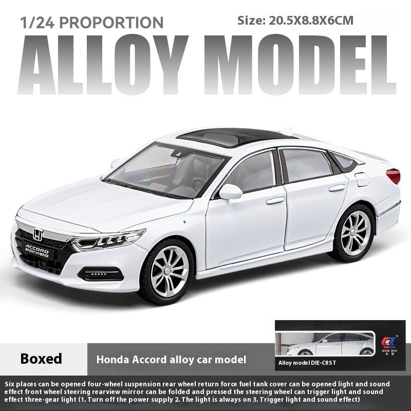 1/24 Scale Honda Accord Limousine Sound & Light Alloy Metal Diecast Car Model Computer Host DIY Product Gift Box for Boyfriend Holiday