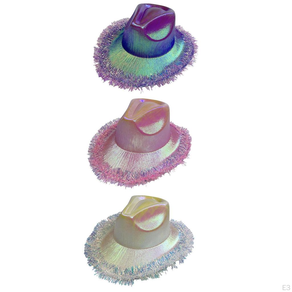 Cowboy Hat, Glitter Cowgirl Hats, Dress Up Decorative Breathable Headwear Sun Hat Jazz for