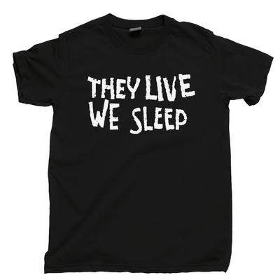 They Live We Sleep T-shirt Occhiali da Sole Rowdy Roddy Piper Maglietta Film di John Carpenter
