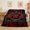 Retro Slayer Heavy Metal Rcck Band Zeichen Flanelldecke Weiche Warme Überwurfdecke für Schlafzimmer Wohnzimmer Bett Reise Picknick Geschenk
