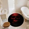 Red and Black Skull,Round Area Rug,Carpet Rug for Living Room Bedroom Sofa Playroom Decor,Non-slip Floor Mat