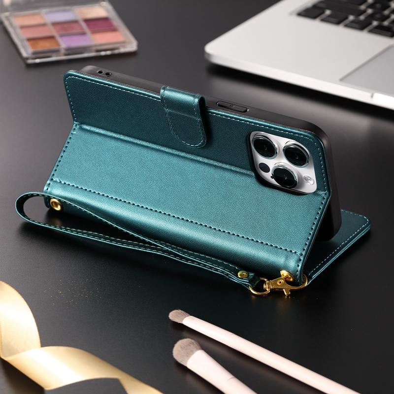 For iPhone 11 12 13 Case Rhombic Houndstooth Leather Flip Case For Apple iPhone 11 12 13 Pro Max 12 13 Mini Wallet Holder Cover