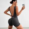 Women's Seamless Backless Yoga Jumpsuit – High-Elasticity Nude Feel, Hip-Lifting Fitness Wear