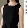 ELLASSAY Elegant Faux Two-Piece Tri-Acetate Splice Dress