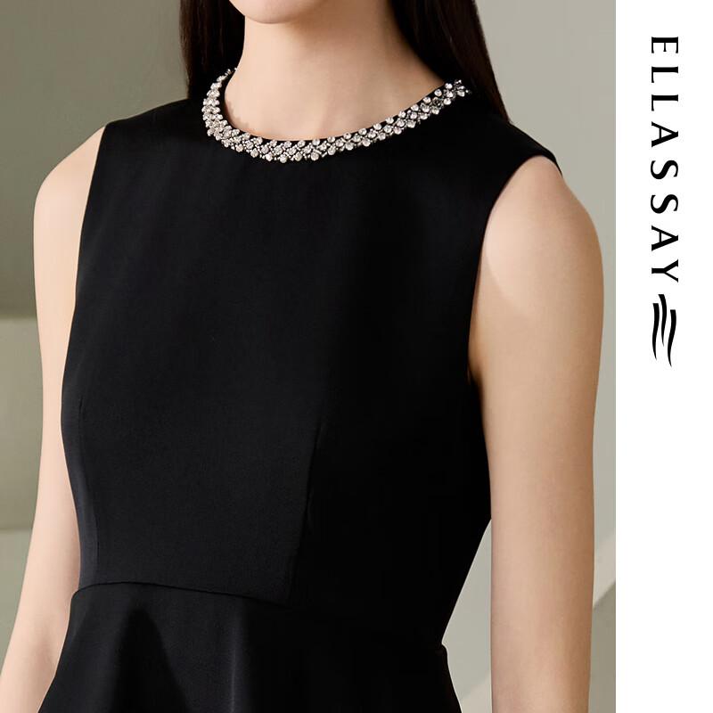 ELLASSAY Elegant Faux Two-Piece Tri-Acetate Splice Dress