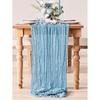 Light Blue Pleated Table Runner, Folding Tablecloth, Festive Birthday Decor Wedding Decor Holiday Home Decor Party Room Table Decoration