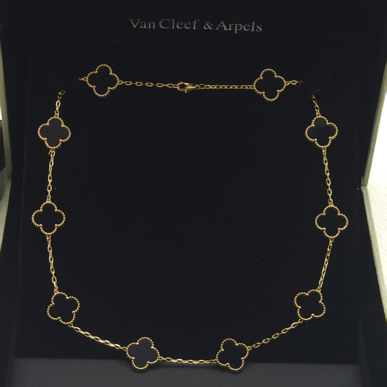 

Титановая сталь не теряет цвет Натуральная ракушка Четырехлистный клевер Цепочка с десятью цветками Двусторонняя цепочка на ключицу с четырехлистным клевером quality goods