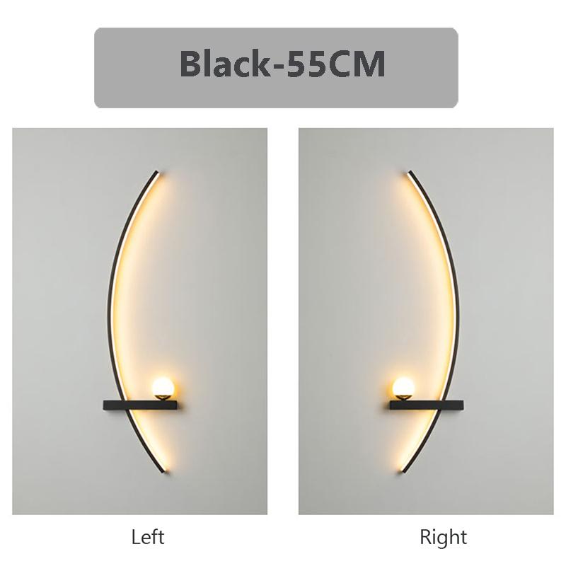 LED Wall Lamp Modern 55/105CM Black For Living Room Bedroom Bedside Corridor Study Room Cloakroom Decorative Lighting Fixtures