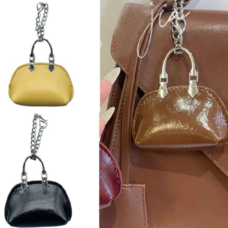 Small Keychain Bags Pendant Fashion PU Leather Keyring Decors for Women Bag Charm for Travel Sports and Daily Use
