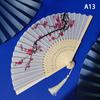 Vintage Chinese Style Folding Fan Bamboo Hand Fan Wooden Shank Classical Dance Fan With Tassel Elegent Female Fan Home Decor