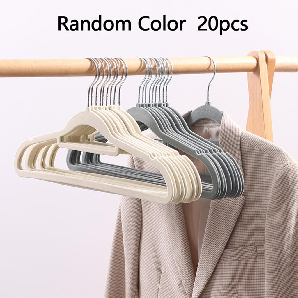 10/20 Pieces of High-End Velvet Clothes Hangers, Non-Slip Flocked Felt Clothes Hangers, Solid Clothes Hangers, Heavy-Duty Clothes Hangers