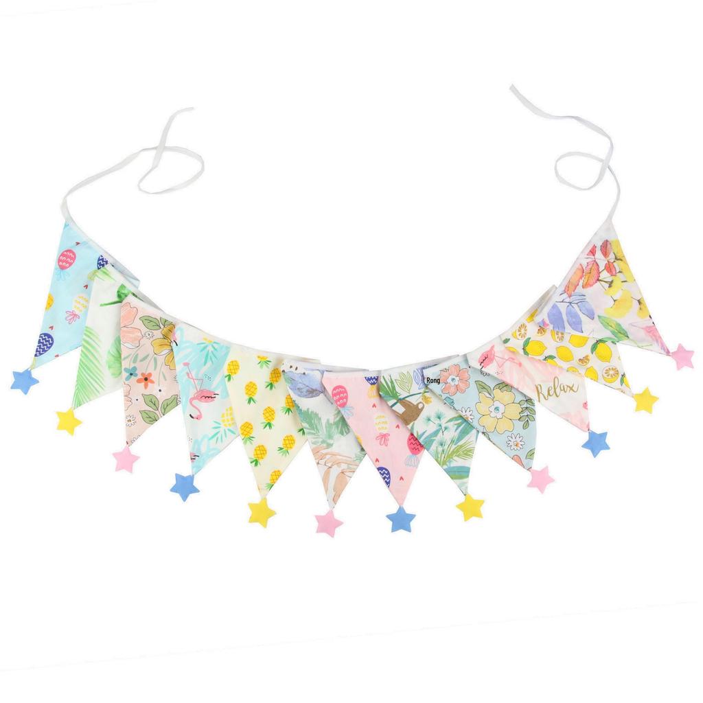 Nordic Star Cotton Triangle Flag Banner for Wedding or Kindergarten Decor