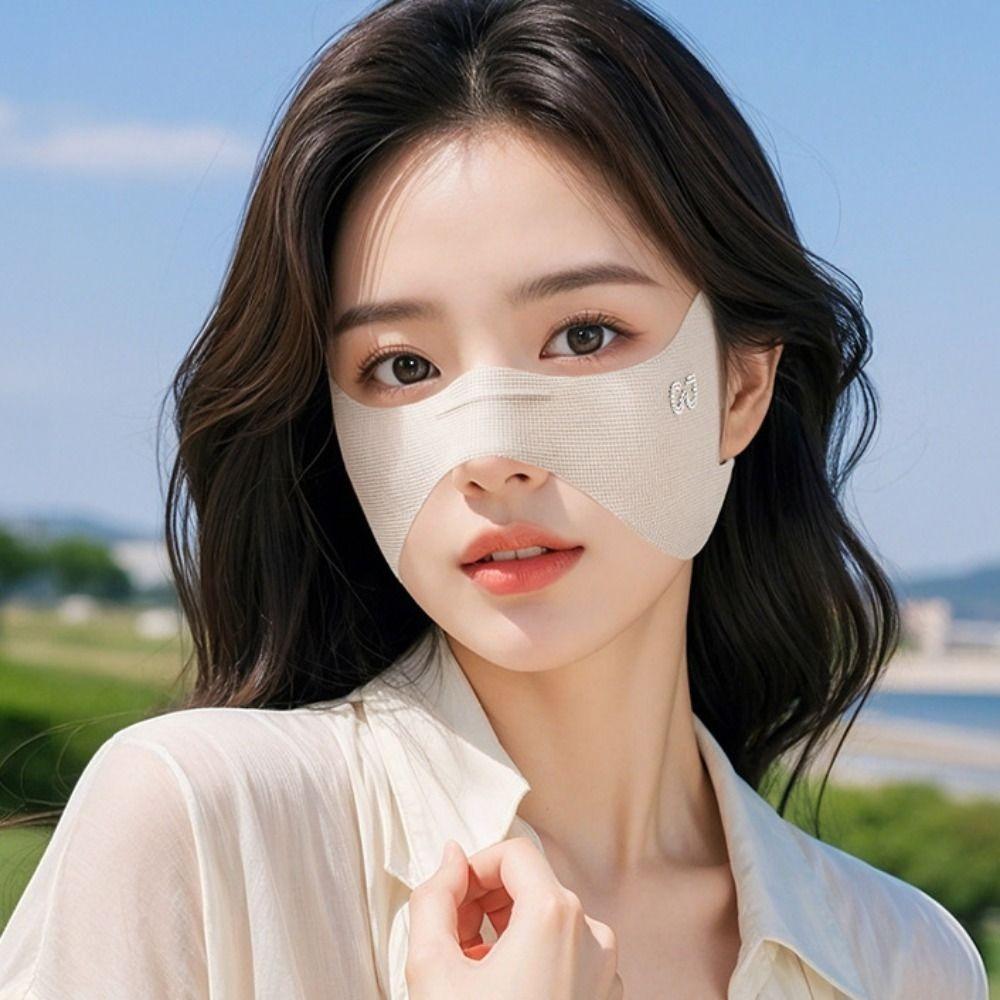 Elastic Ice Silk Mask Thin Golf Face Mask Adjustable Eye Protection Mask  Hiking