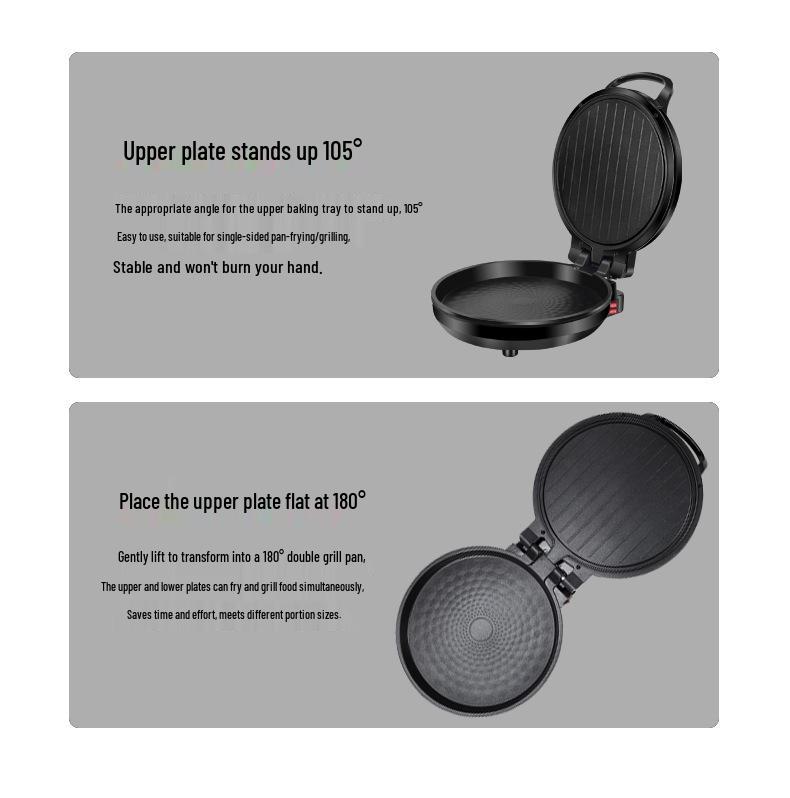 Multi-Functional Electric Griddle: Double-Sided Heating, Enlarged Pancake, Crepe, and Baking Pan for Home Use