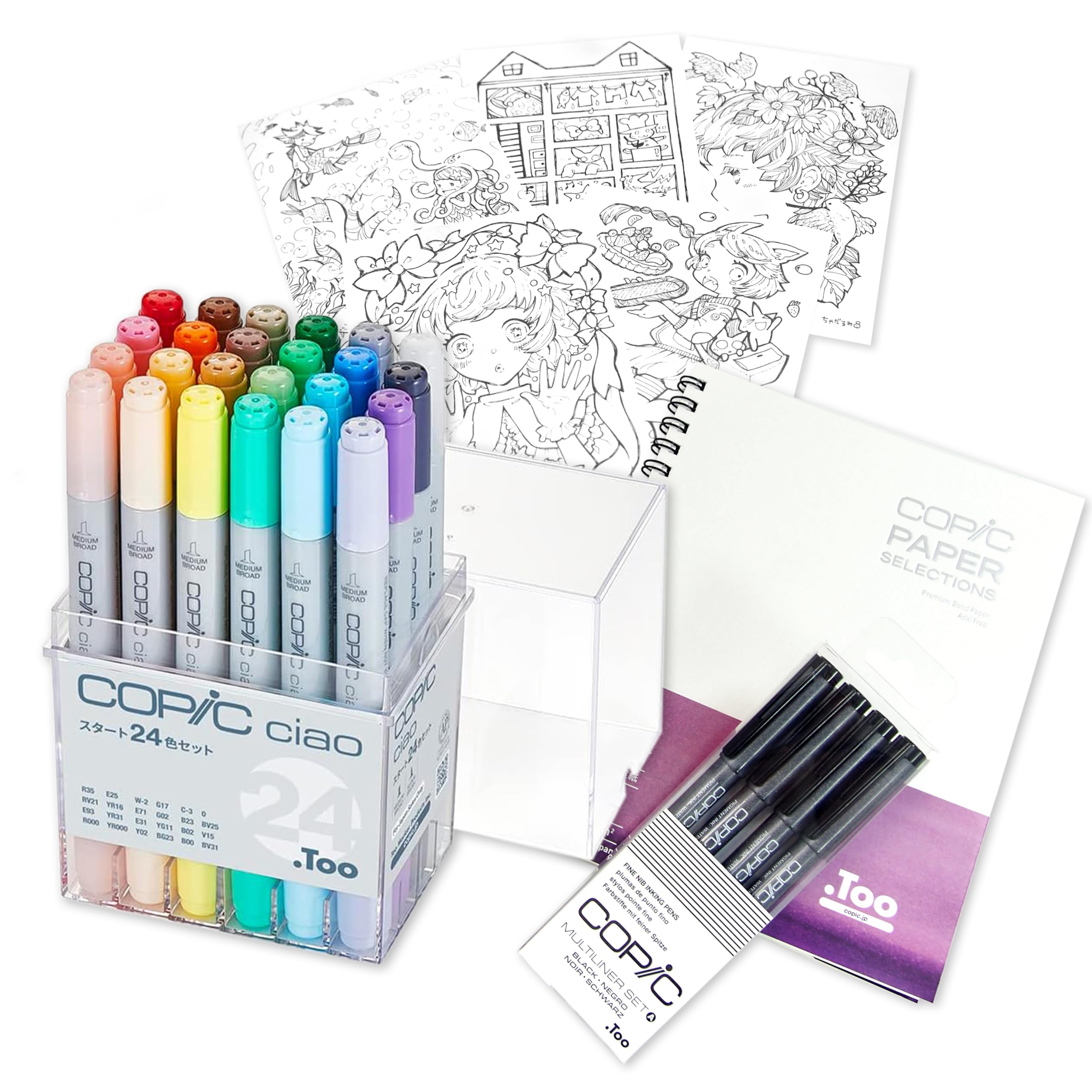 

Copic Too Ciao Starter 24 Made in Multicolor Illustration Marker Refillable Ink Box, Colors, Japan, Markers, Pens,
