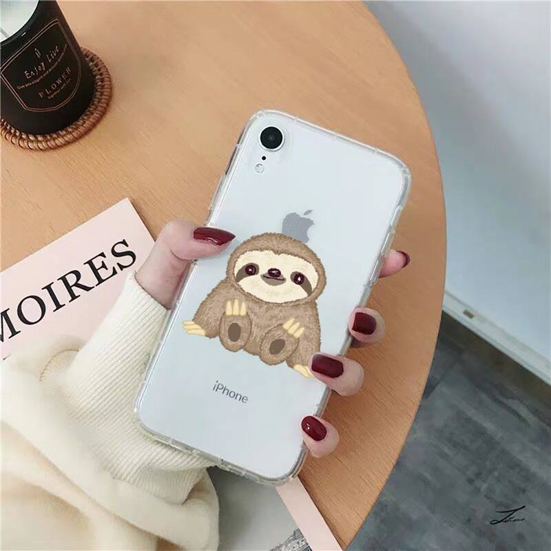 

Cute Sloth Animals Phone Case for iPhone 11 12 13 mini pro XS MAX 8 7 6 6S Plus X 5S SE 2020 XR cover iphone 7 or 8