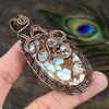 Tibetan Turquoise Gemstone Copper Wire Wrap Jewelry Pendant 3.27