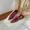 Yuanlitong pointed bow shallow mouth flat bottom Mary Jane single shoes women's banquet shoes women's outer wear temperament shoes women