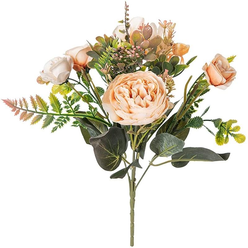 

Pink Silk Rose Artificial Flowers Wedding Home Room Festival Decoration Fake Flower Bouquet Craft Scrapbooking Wreath Supplies 1pc оранжевый