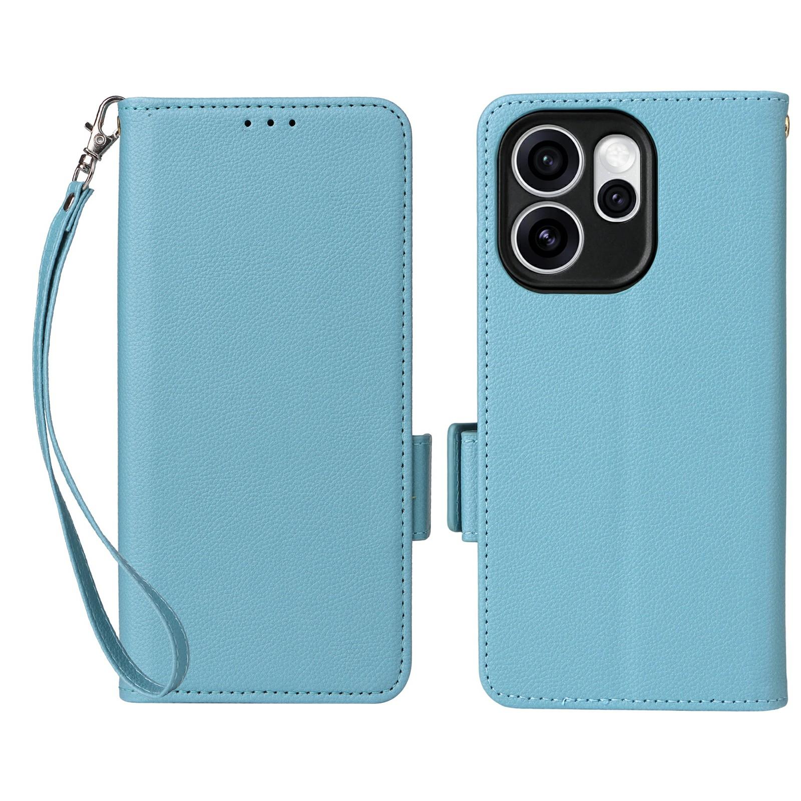 

Phone Case For Oppo Reno15 Pro Max 5G (Global)/Reno15 Pro 5G (China) Litchi Texture Wallet Leather Phone Cover with Wrist Strap