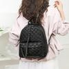 Chessboard embossed backpack large capacity women's backpack