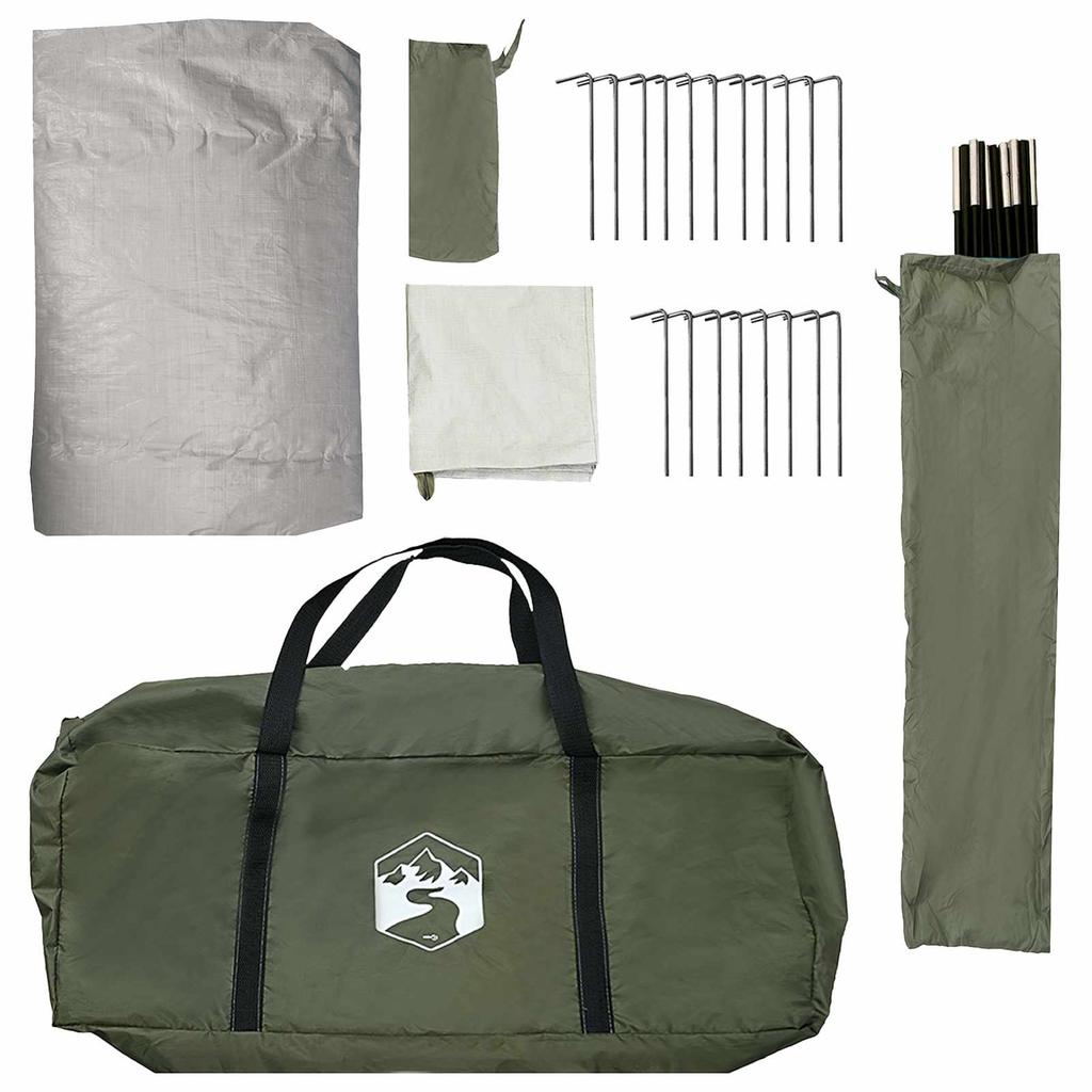 Cabin Tent Olive Green 488 x 244 x 183 cm Polyester and Steel